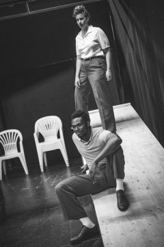 Schwarzweißes Foto in einer Probensequenz